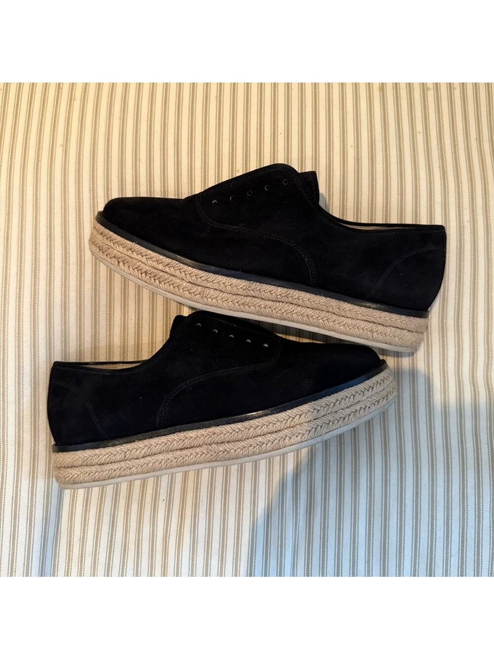 Michael Kors Collection Madison Black Suede Espadrille Sneakers